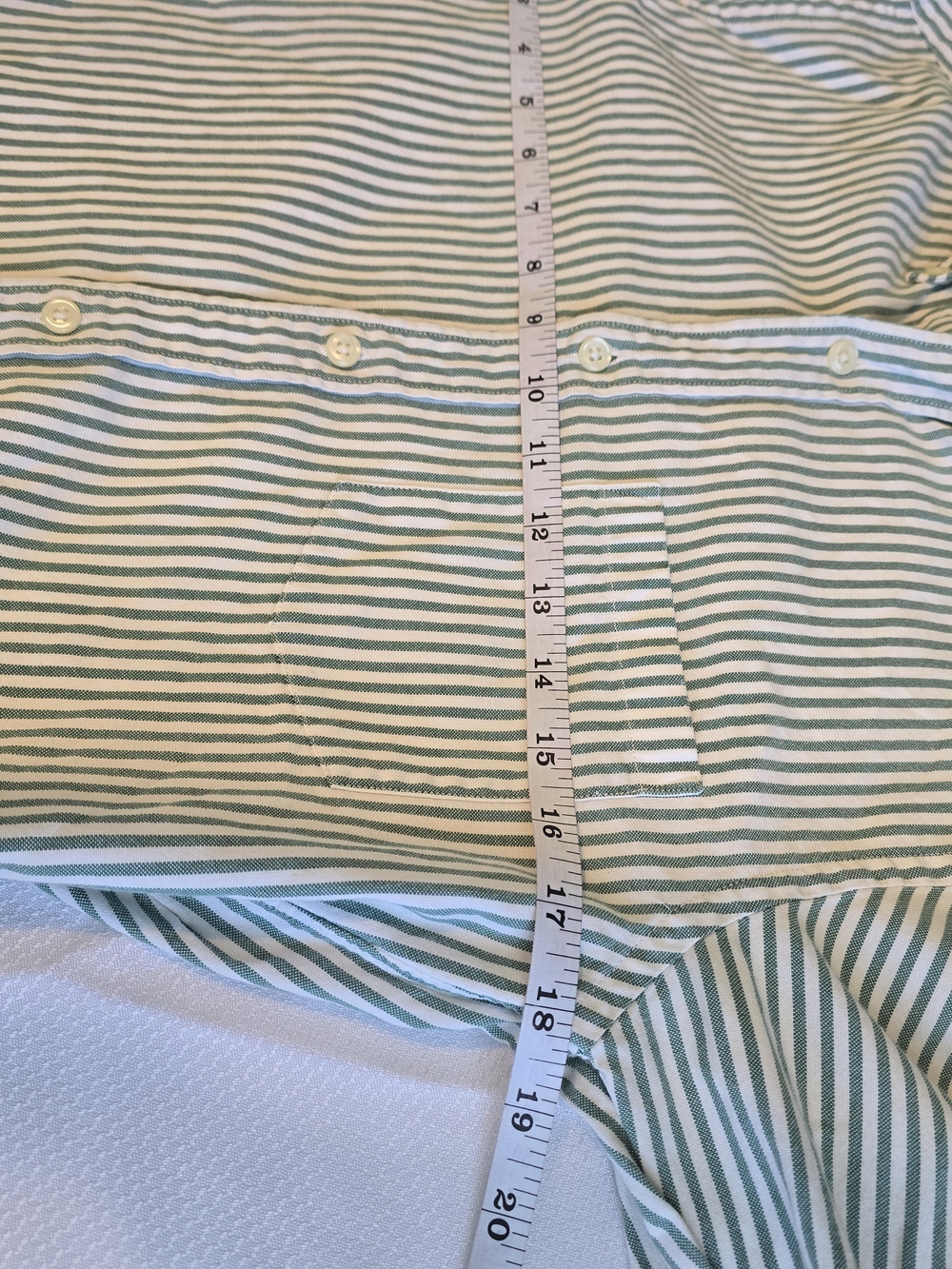 J. Crew Vintage Oxford Light Green and White Stripe Button-Down Shirt Sz XS - Picture 5 of 7